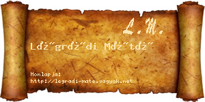 Légrádi Máté névjegykártya